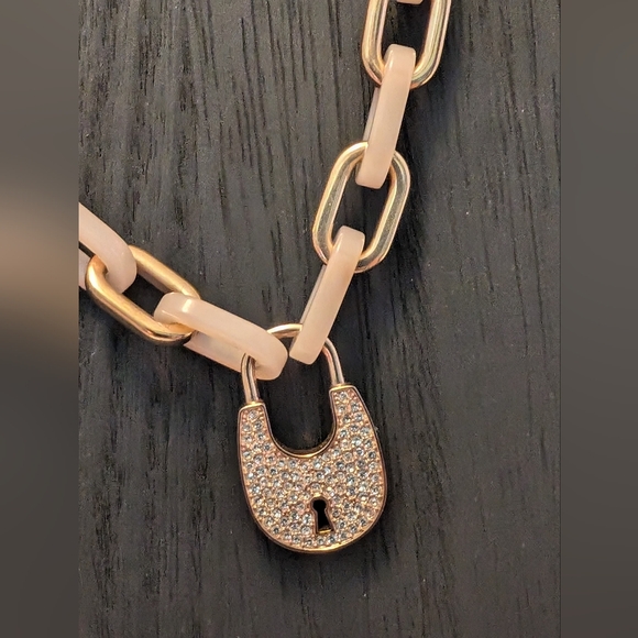 Michael Kors rose gold and pink link crystal padlock set - Picture 7 of 15